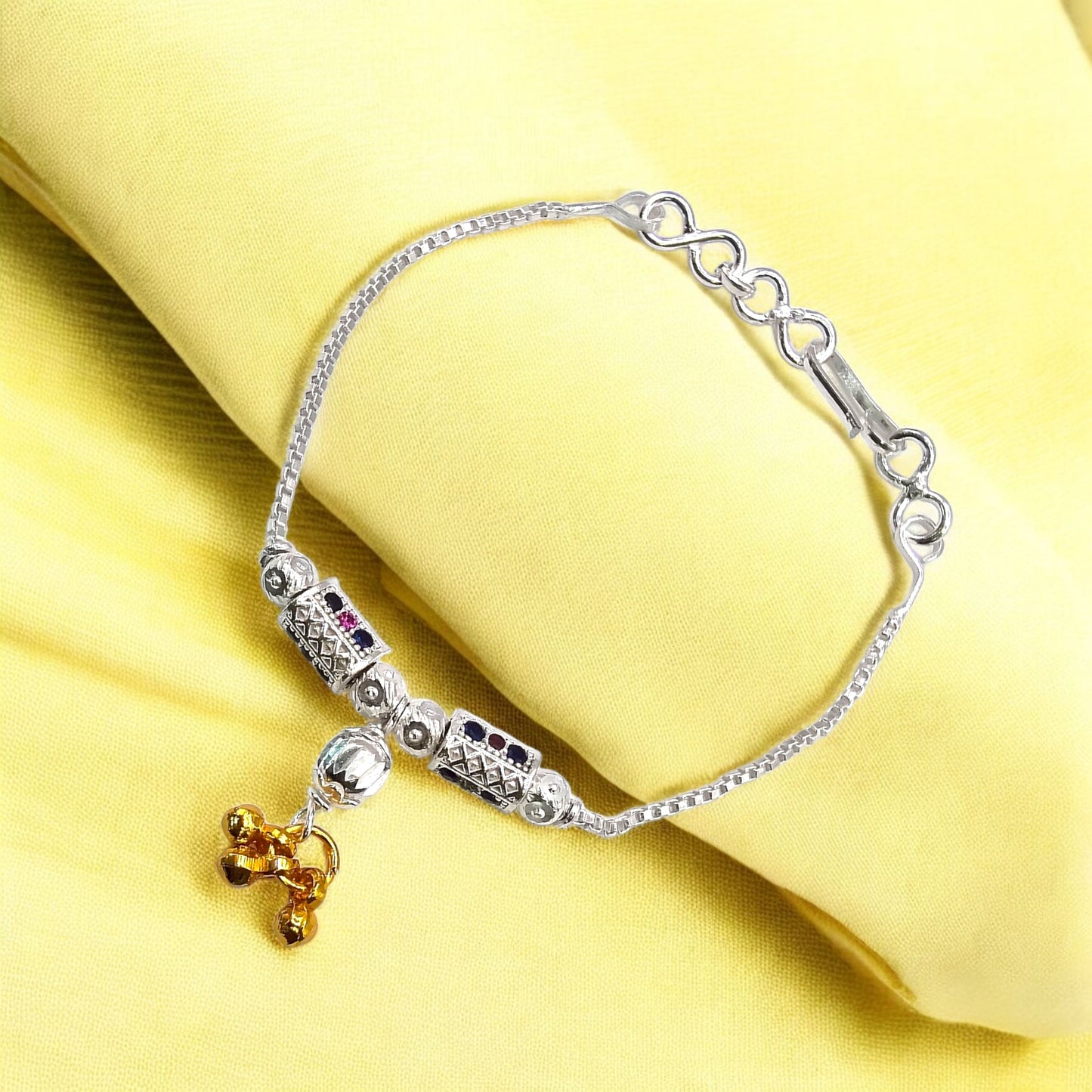 Eternal blessings Silver Baby Shower Rakhi