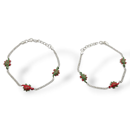 Dino Fun Silver Kids Anklets