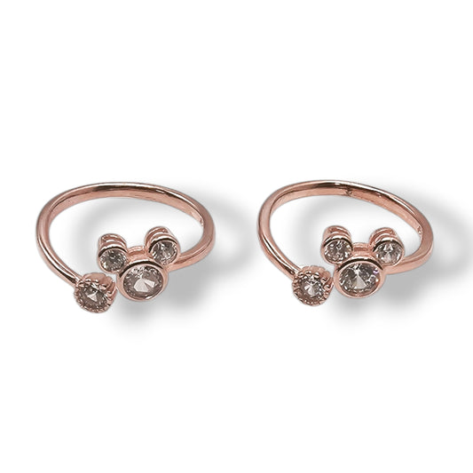 Twinkle Rosé Adjustable Toe Ring Pair