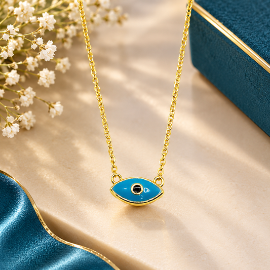 Blue Aura Evil Eye Necklace