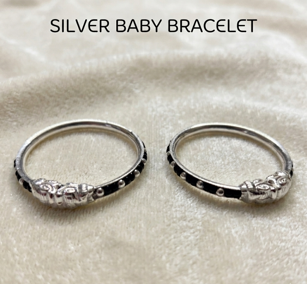 The Eternal Guard Silver Black Bead Kada