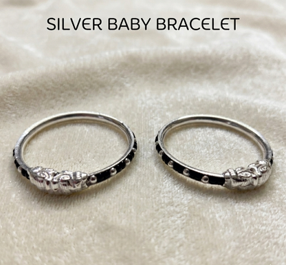 The Eternal Guard Silver Black Bead Kada