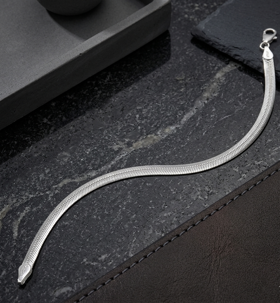 Dominus Italian 925 Silver Mens Bracelet