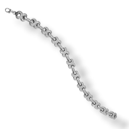 Silver Halo Arc Link Silver Men's Bracelet