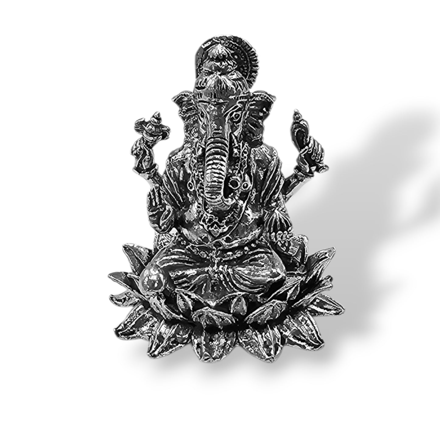 Aishwarya Ganesha Antique Finish Silver Idol