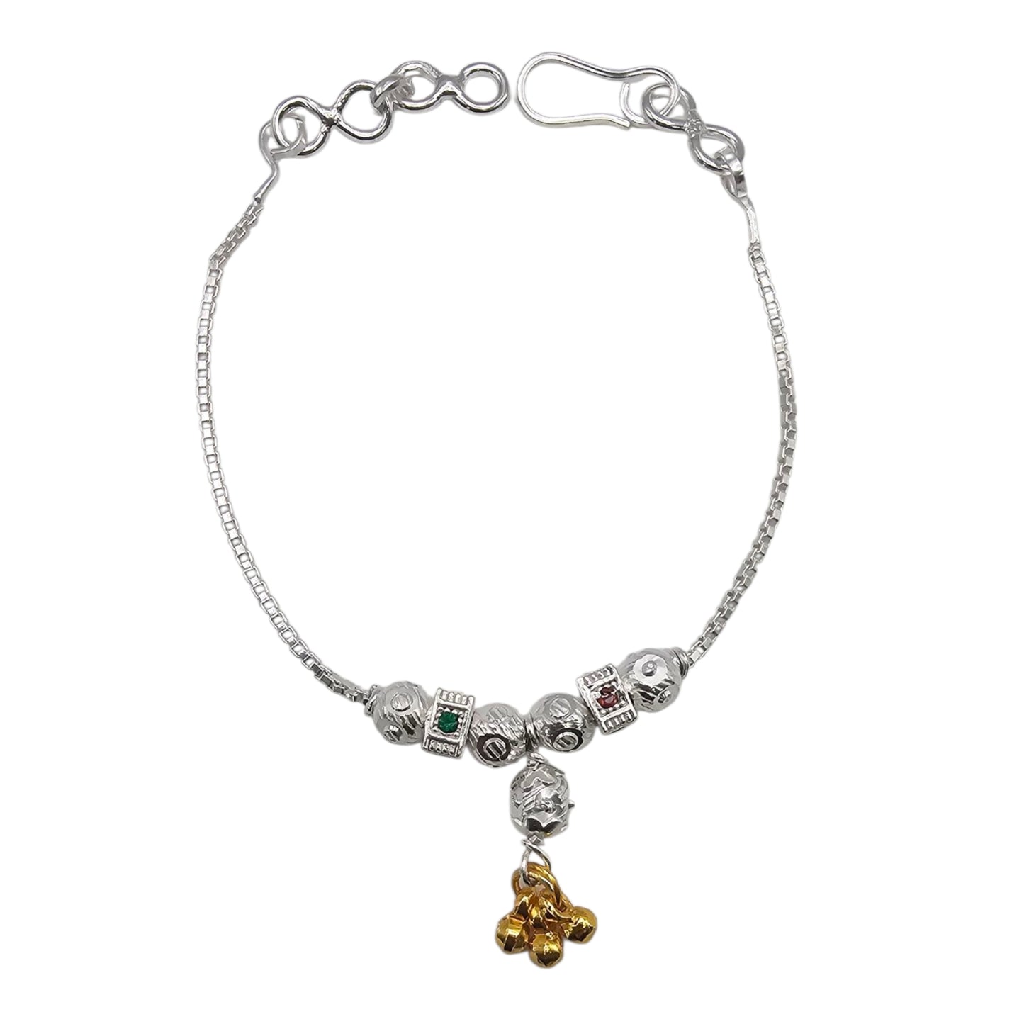 Ghungroo Gem Charm Silver Baby Shower Rakhi