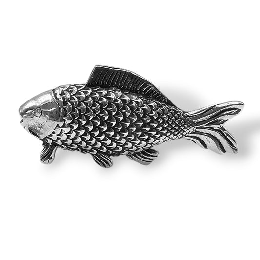 Silver Antique Finish Prosperity Fish