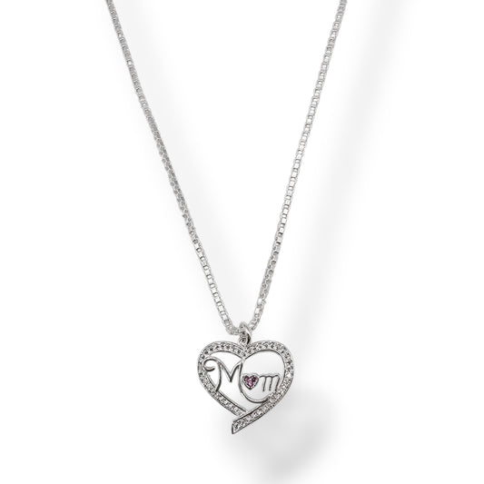 💖 925 Silver Mom Heart Pendant Necklace