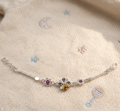 Radiant Bloom Bracelet Silver Baby Shower Rakhi