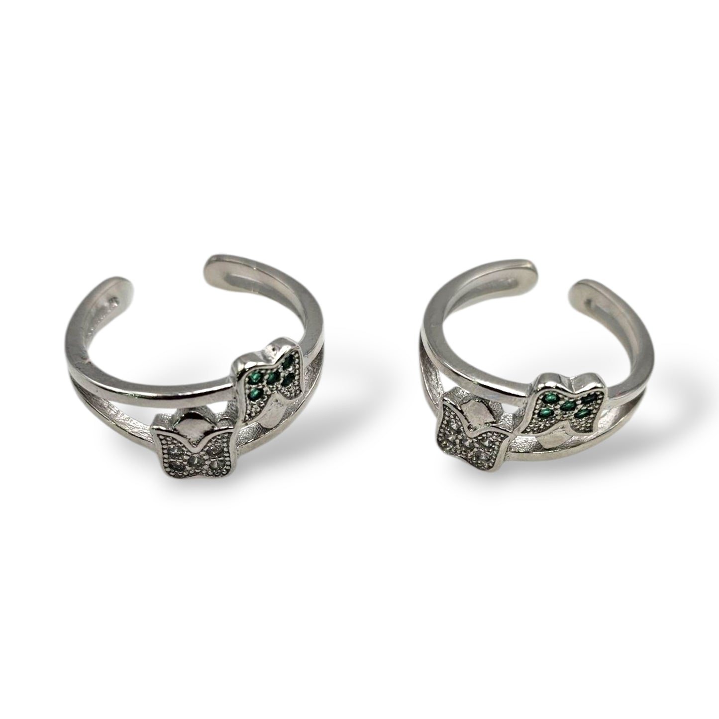 Flutter & Fern Silver Adjustable Toe Rings