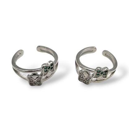 Flutter & Fern Silver Adjustable Toe Rings