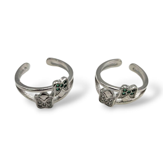 Flutter & Fern Silver Adjustable Toe Rings