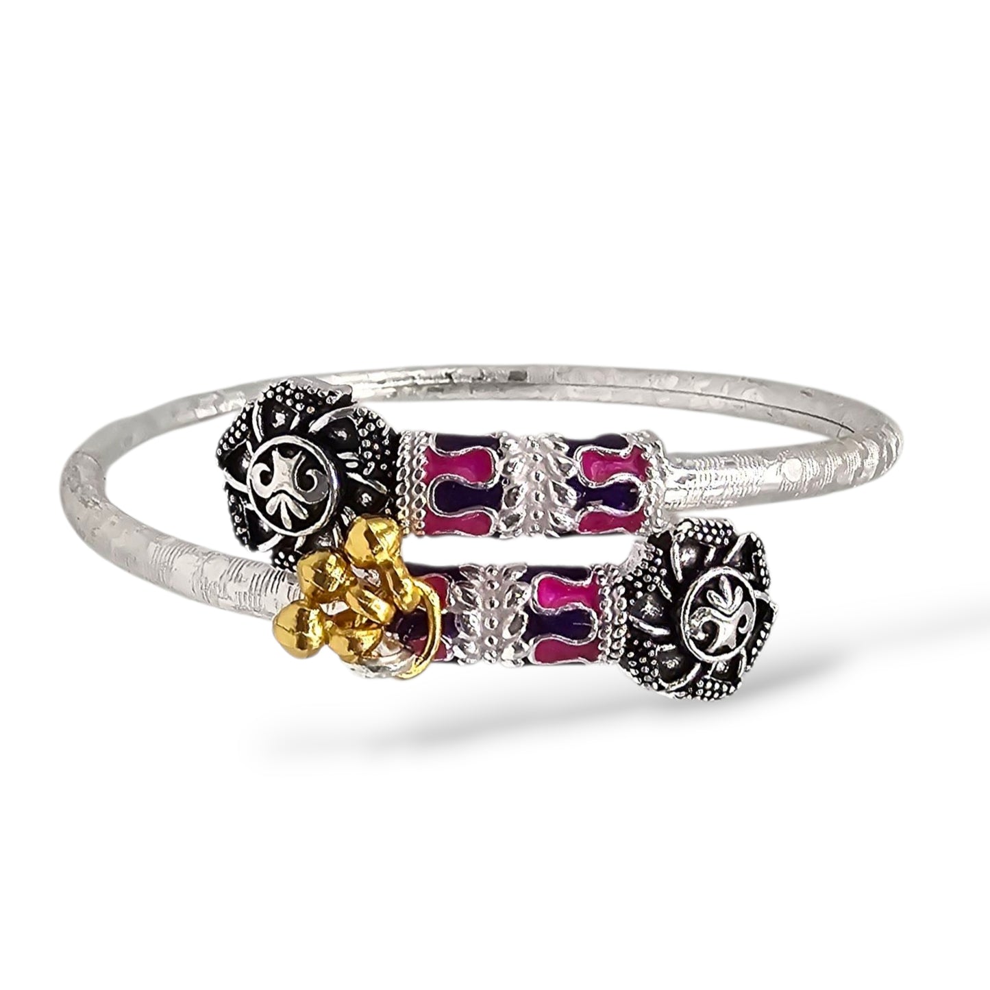 Meenakari Kada Silver Baby Shower Rakhi