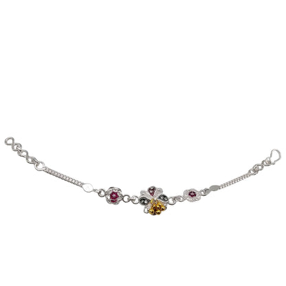 Radiant Bloom Bracelet Silver Baby Shower Rakhi