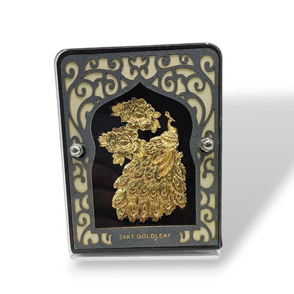 The Royal Avian: 24K Gold Leaf Peacock Majesty Frame