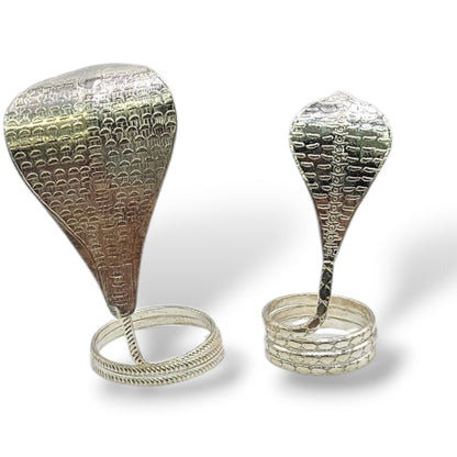Sarva Raksha Serpent Duo In Silver /Naag Naagin Pair In Silver