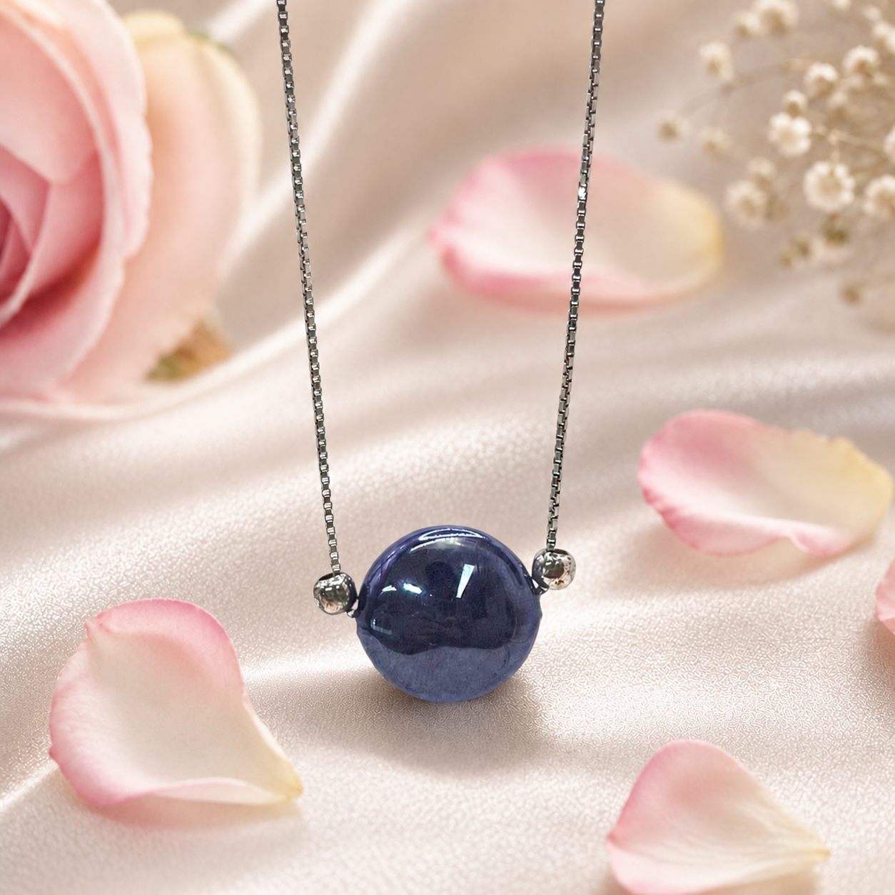 Ocean Pearl Murano Necklace With 925 Silver