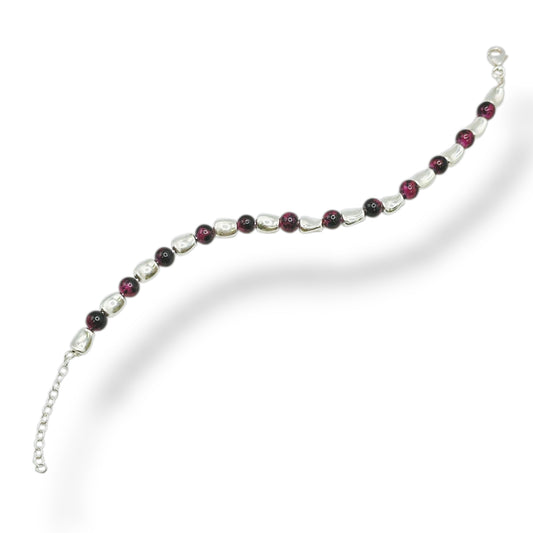 Milano Garnet Silver Bracelet