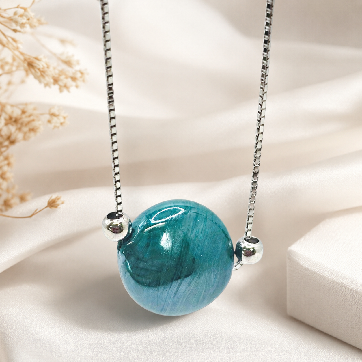 Aqua Glow Murano Glass Necklace