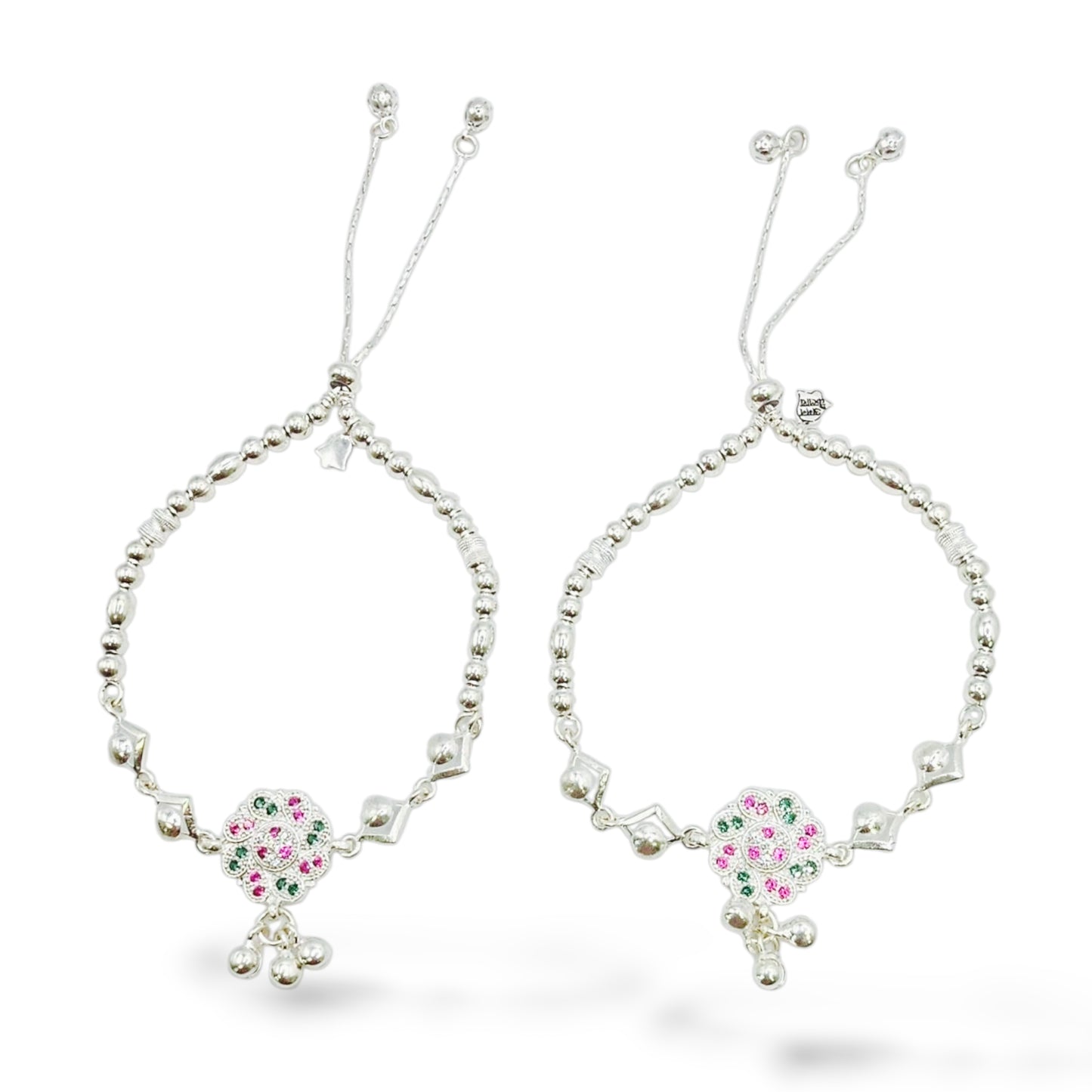 Silver Floral Grace Bridal Anklets