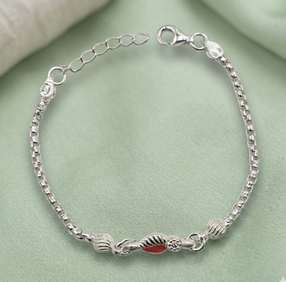 The Rudra Leaf Silver Rakshabandhan Rakhi