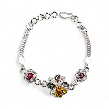 Radiant Bloom Bracelet Silver Baby Shower Rakhi