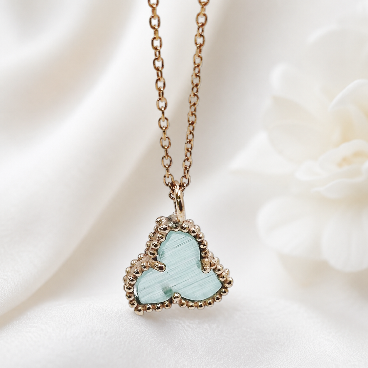 Sky Heart Murano Glass Pendant With 925 Silver Chain
