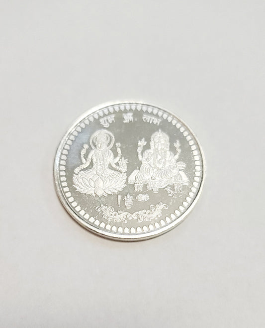 Laxmi Ganesh Silver Coin 999 Purity - 20 Grams