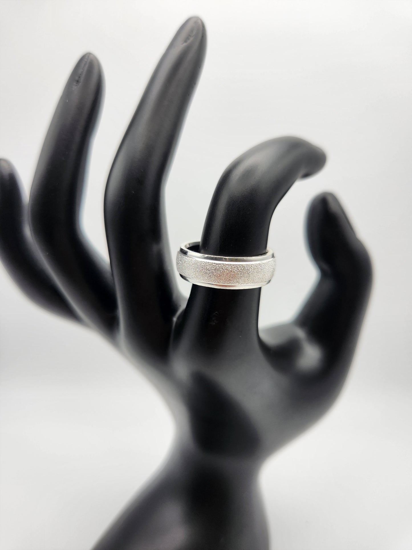 Matte Finish Modern Style Unisex Silver Ring