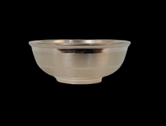 Silver Round Katori Bowl With Plain Ring Design