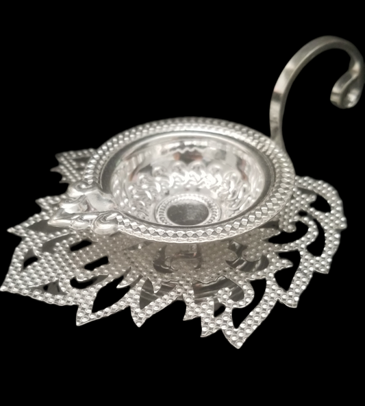 Silver Lamp / Diya Lotus Design
