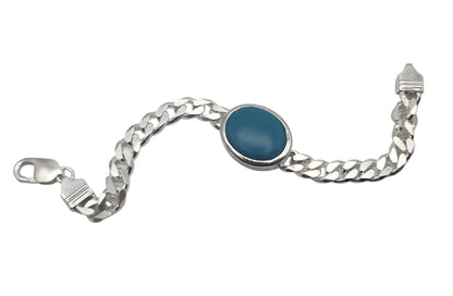 Silver Bracelet With Mid Size Turquoise Stone